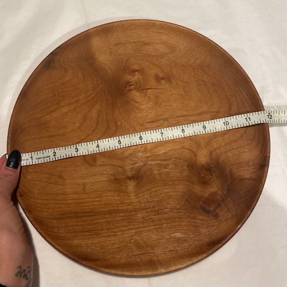 Myrtlewood wooden round tray modern farmhouse decor - Picture 2 of 16